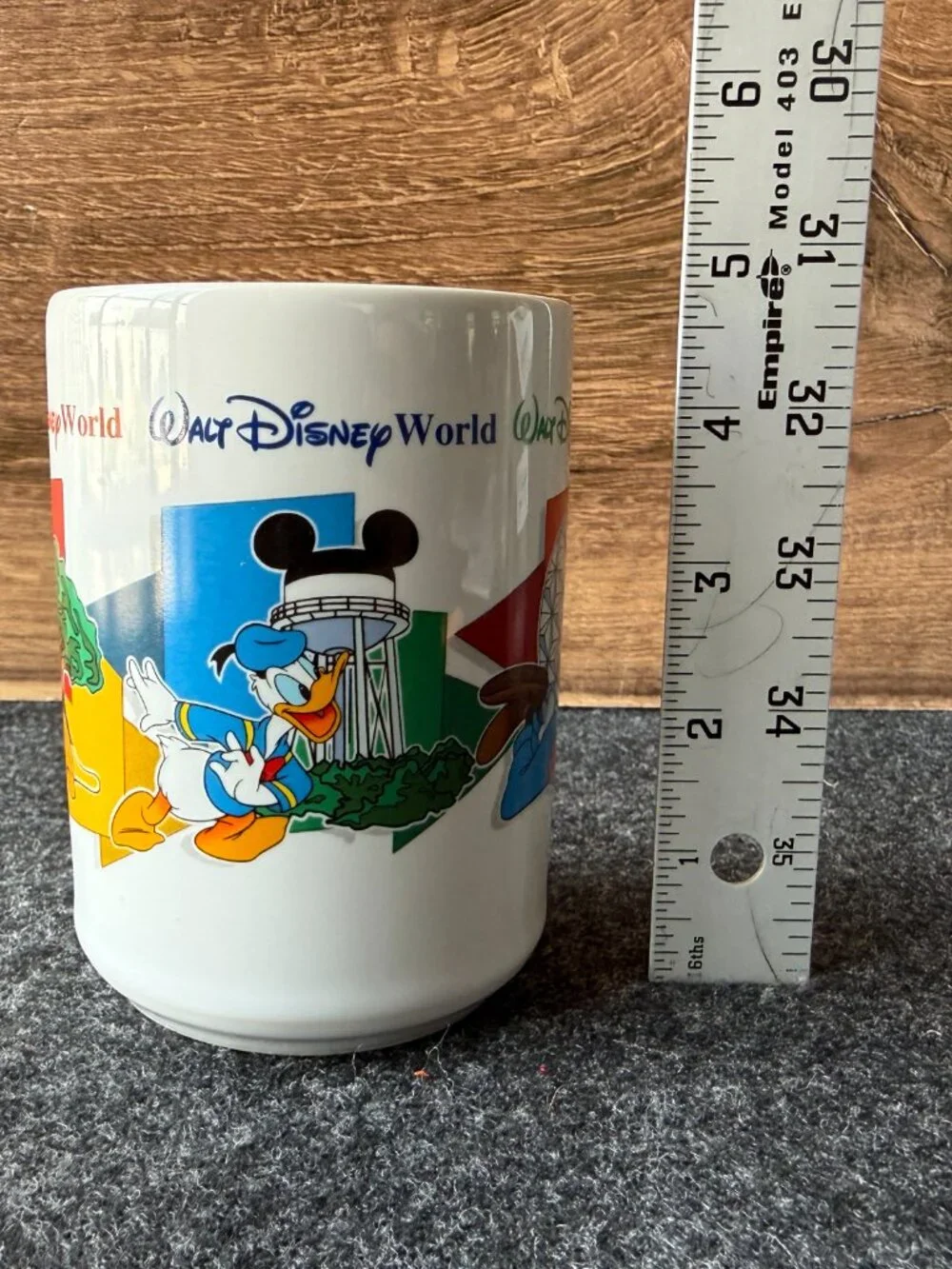 Disney Parks Mom Mug Four Parks One World Mickey Pluto 14oz Ceramic Cup Vintage